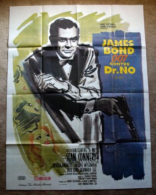 Vintage James Bond 007 - Dr.  No Movie Poster 1sh Film Art Sean Connery