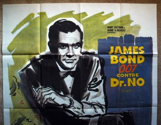 Vintage JAMES BOND 007 - DR.  NO Movie Poster 1sh Film art Sean Connery 3