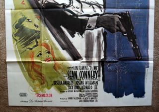 Vintage JAMES BOND 007 - DR.  NO Movie Poster 1sh Film art Sean Connery 4