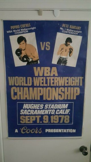 Vintage Boxing Poster: Jose " Pipino " Cuevas V Pete Ranzany.  Onsite