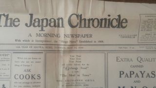 The Japan Chronicle May 23rd 1939 eight pages World War 2 rare 2