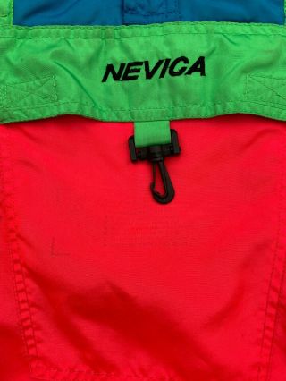 Vintage Nevica size 42 Survival Ski Jacket Neon Color Block Hood 80s/90s 2