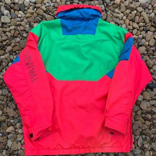Vintage Nevica size 42 Survival Ski Jacket Neon Color Block Hood 80s/90s 4
