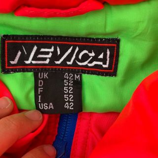 Vintage Nevica size 42 Survival Ski Jacket Neon Color Block Hood 80s/90s 6