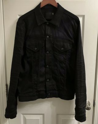 R13 RTW Black Denim Trucker Jacket Vintage M L Barney’s NY $800 Italy Mr Porter 4