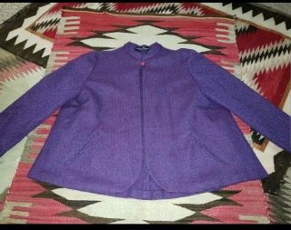 Vtg Salvatore Ferragamo Wool Tweed Cape Jacket Coat 40 L