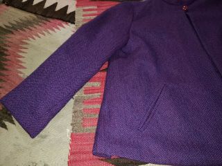 Vtg Salvatore Ferragamo Wool Tweed Cape jacket coat 40 L 3