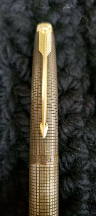 Vintage Parker 75 Fountain Pen Sterling Silver Flat Top With 14k Gold Nib 66 7