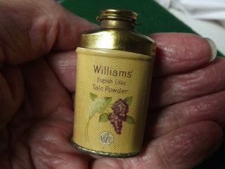 Vintage Williams English Lilac Talc Powder Trial Sample Full Tin