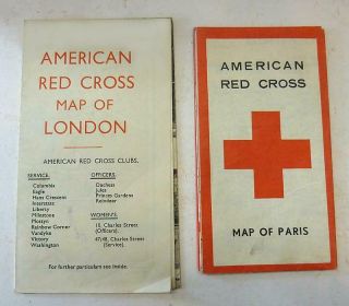 World War 2 American Red Cross Maps Of London & Paris For Distribution To Gis