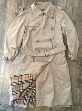 Vintage Burberrys Of London Size Uk 18 Double Breasted Strench Coat Mac Jacket