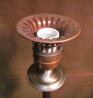Vintage Torchiere Lamp Electric Floor Light Ornate Cast Glass Shade Exc 10