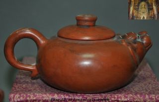 Old Chinese Yixing Zisha Pottery Carved Tiger Head Teapot Tea Set Tea Pot