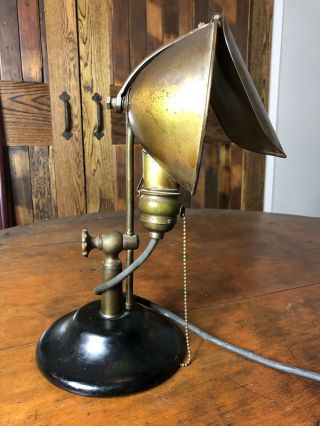 Antique Lyhne Desk Lamp Beers Sales Co Industrial O.  C.  White Style Rare 1911