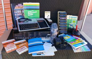 Vintage Texas Instruments Ti - 99/4a Computer - Box,  Games,  Manuals & Speech Synth
