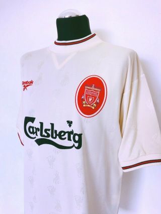 FOWLER 9 Liverpool Reebok Vintage Away Football Shirt Jersey 1996/97 (L) 6