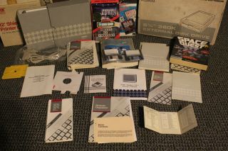 Vintage TANDY 1000 HX PC Computer with box monitor games & 5.  25 360k 4
