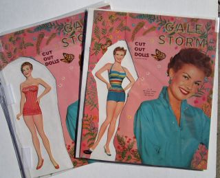 Vintage Paper Dolls - 1958 - Gale Storm,  Debbie Reynolds & Natalie Woods