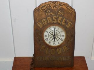 Vintage Time For Dorsel’s Flour Embossed Advertising Clock