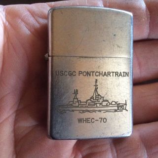 Vintage Vulcan Lighter Uscgc Pontchartrain Whec - 70