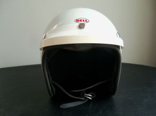 Vintage BELL TOPTEX R - T Motorcycle Racing White Helmet 7 1/8 