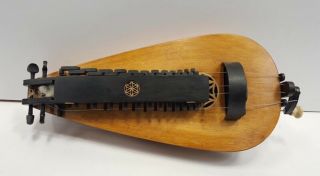 Rare Hurdy Gurdy 4 String Wood Crafted Instrument