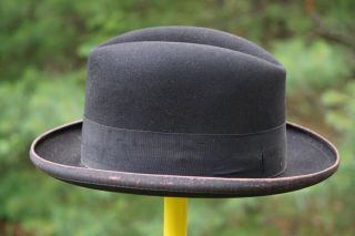 Lock & Co Hatters London vintage antique homburg fedora hat 7 - 1/2 - 7 - 5/8 3