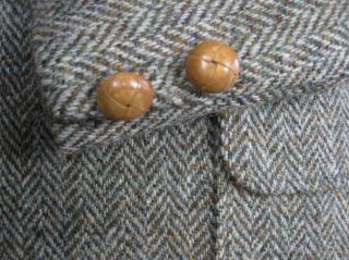 Vintage Orvis Harris Tweed Brown Herringbone 3 Roll 2 Sport Coat Jacket 40r