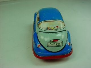 vintage Technofix tin windup blue toy car W Germany 3