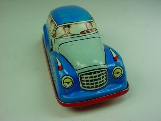 vintage Technofix tin windup blue toy car W Germany 4
