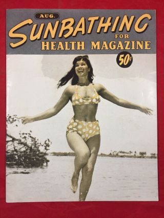 Vtg Sunbathing Mag 1956 Bettie Page Risque Girlie Pinup Cover By Bunny Yeager