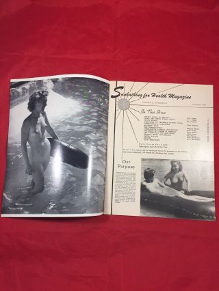 Vtg Sunbathing Mag 1956 Bettie Page Risque Girlie Pinup Cover By Bunny Yeager 2