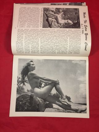 Vtg Sunbathing Mag 1956 Bettie Page Risque Girlie Pinup Cover By Bunny Yeager 4