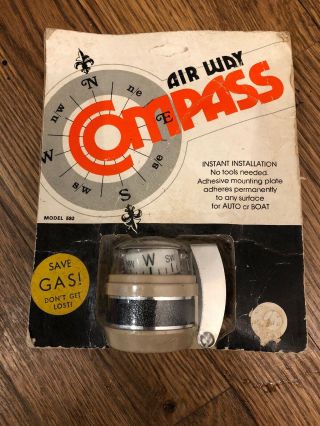 Vintage Nos 1950s - 1960s Airway Automobile Accessory Compass Chevy Ford Mopar