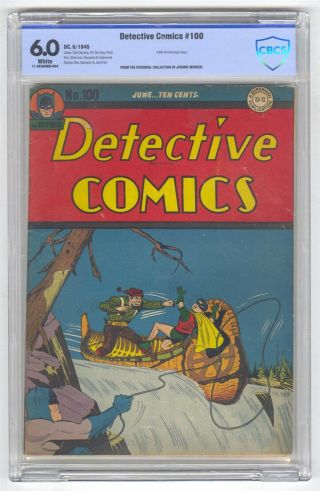 Detective Comics 100 Cbcs 6.  0 Vintage Batman Key Anniversary Issue White Pages