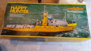 Rare Vintage R/c " Happy Hunter " Salvage Boat Kit By Robbe Of Germany Unassembled