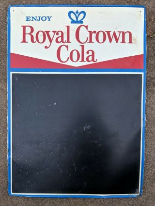 Vintage c.  1950 ' s RC Royal Crown Cola Tin Menu Sign Great Shape NR 3