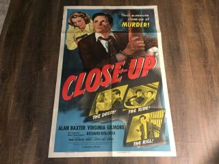 Vintage Movie Poster 1948 Close Up 27x41 " One Sheet Allan Baxter