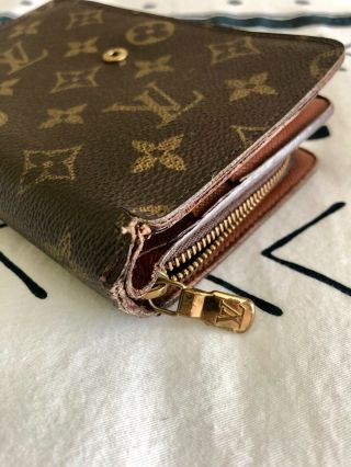 Authentic Vintage LOUIS VUITTON Monogram Bifold Zipped Wallet SP0998 6