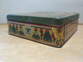 Greek Vintage Rare Tin Litho Empty Box Egyptian Cigarettes Alex - Livanos - Freres 6