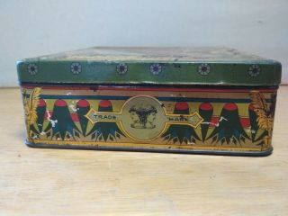 Greek Vintage Rare Tin Litho Empty Box Egyptian Cigarettes Alex - Livanos - Freres 8