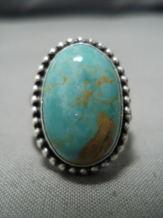 Superior Vintage Navajo Domed Royston Turquoise Sterling Silver Ring