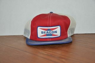 Vtg Beacon Feeds K - Products Snapback Hat Trucker Cap Farming Ag Patch Mesh Usa