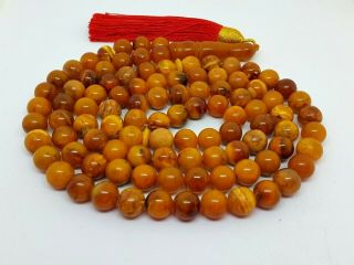 Antique Natural Baltic Amber ISLAMIC 99 PRAYER BEADS ROSARY Butterschotch 53,  62g 6