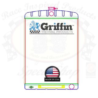 Griffin Universal Rat Rod Radiator W/ Automatic Transcooler 19x27.  5 Tcbr 1 - 70212