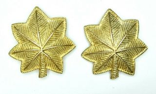 U.  S Army Wwii Era Major Rank Insignia Matched Pair Rare N.  S Meyer Rare " Myrgold "