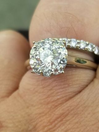 Vintage Halo Diamond Ring 14k white gold 1ctw VVS1 11