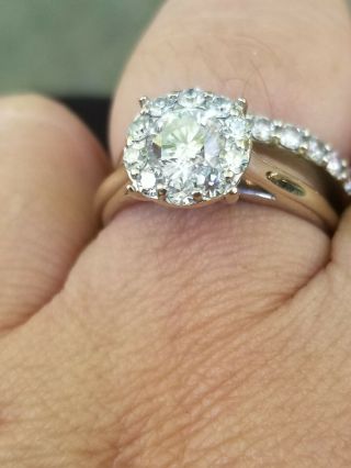 Vintage Halo Diamond Ring 14k White Gold 1ctw Vvs1