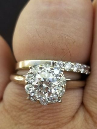 Vintage Halo Diamond Ring 14k white gold 1ctw VVS1 3