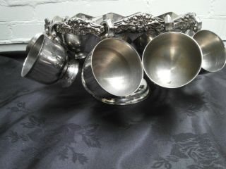 Vintage Silver Plated Punch Bowl 10 Cups & Ladle